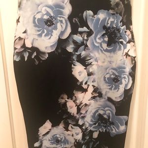 Floral bodycon skirt